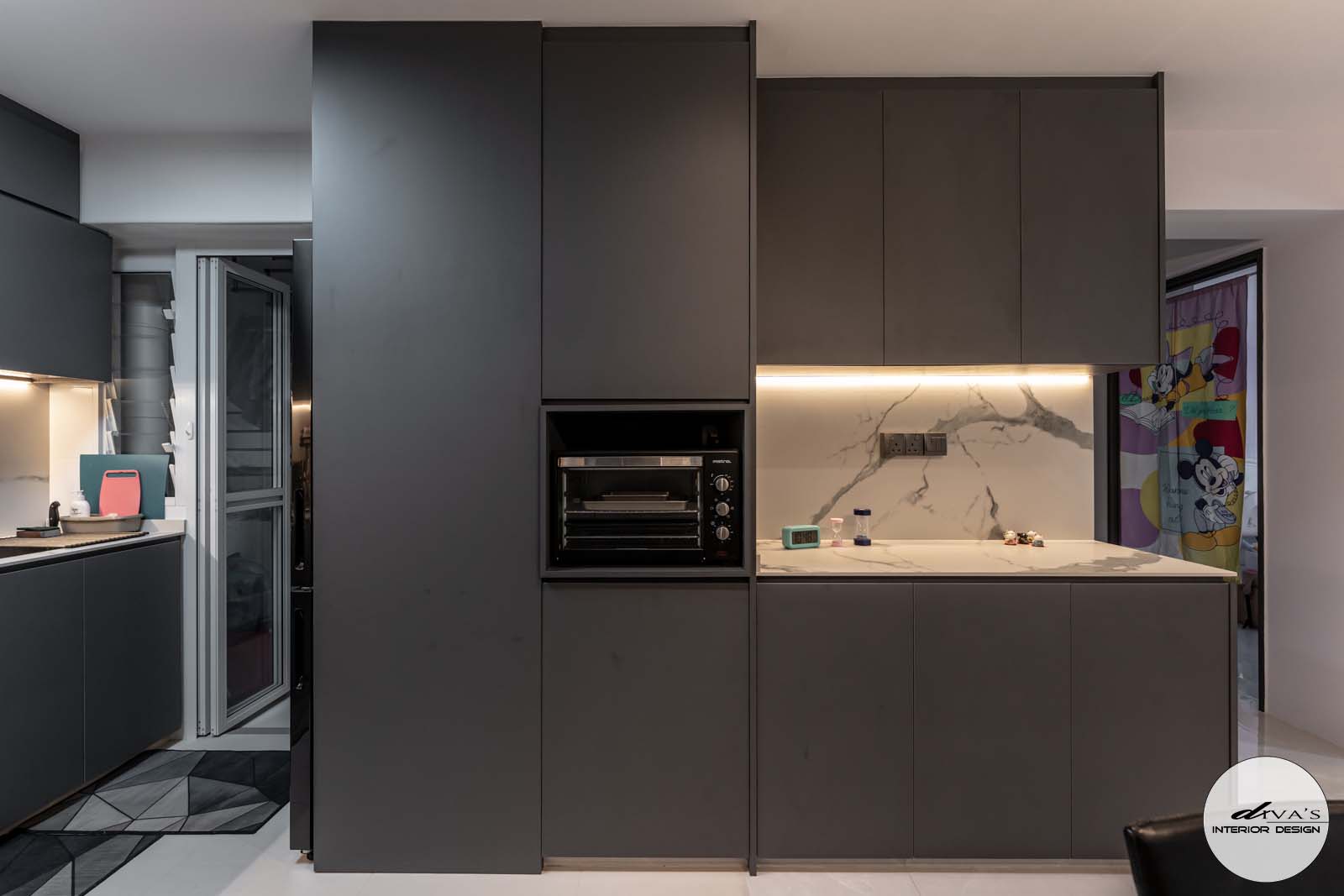 Stylish Kitchen Sliding Door in Matte Finish 